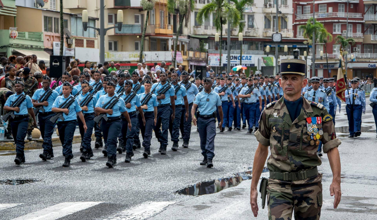 Military parade in Fort-de-France