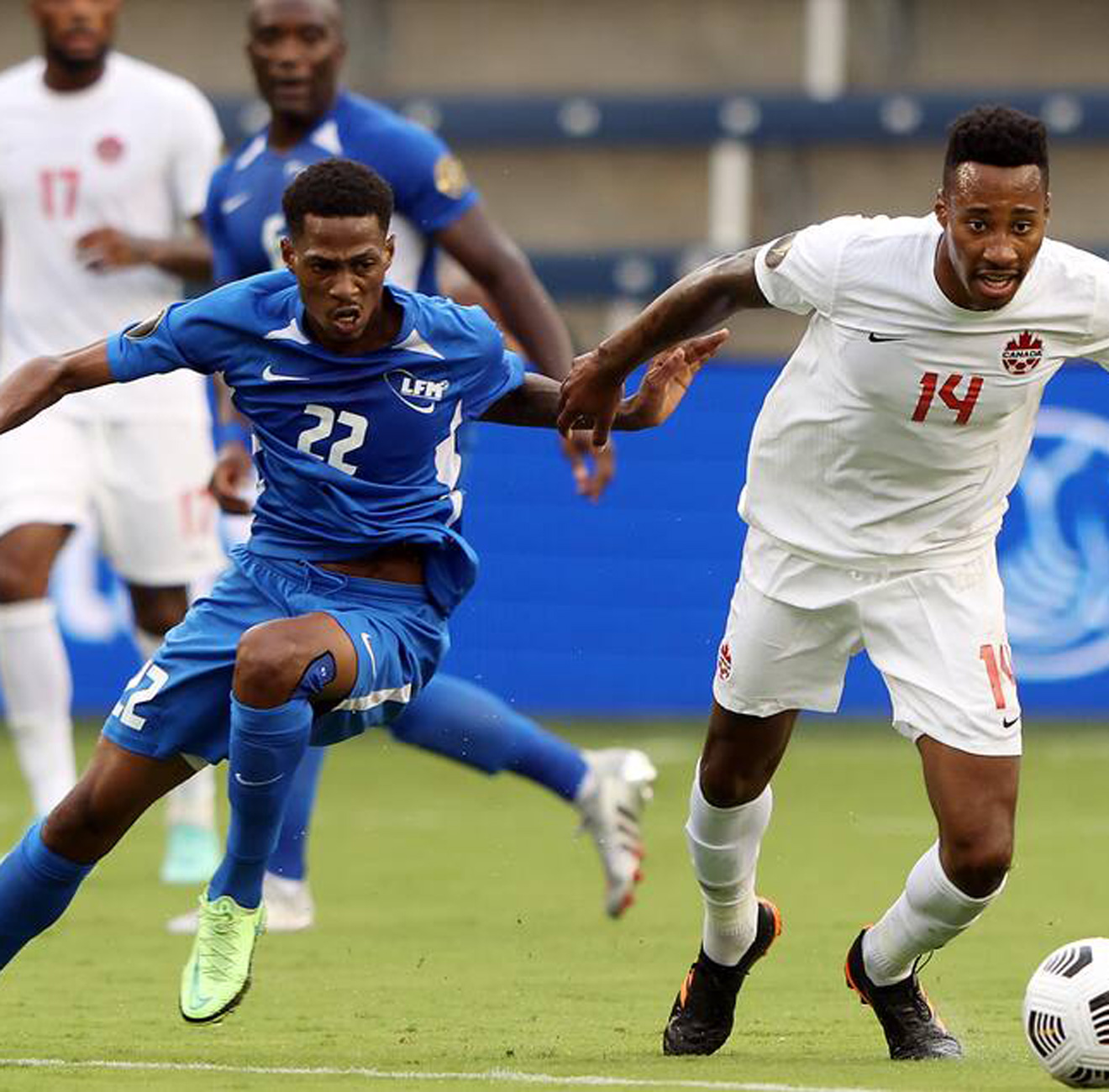 Équipe de football de Martinique dans un match contre le Canada (1-4)