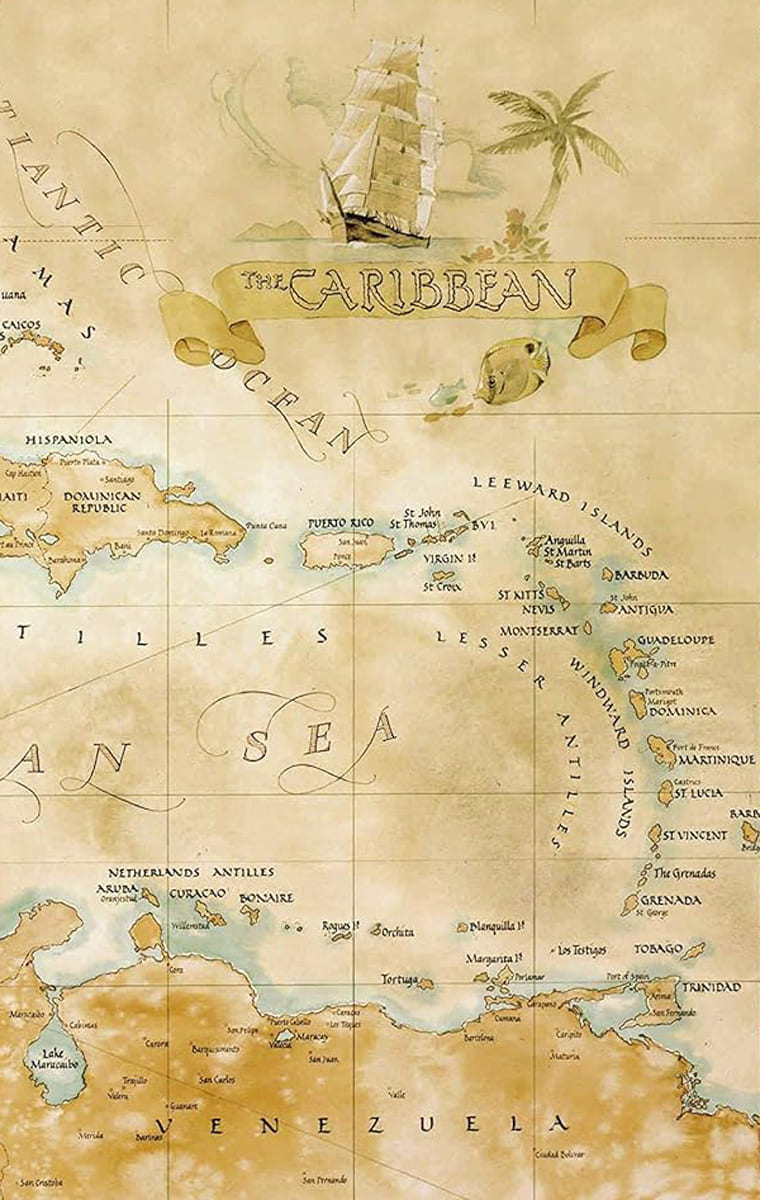 West Indies map