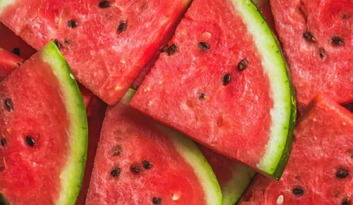 Pastèques coupées en tranches