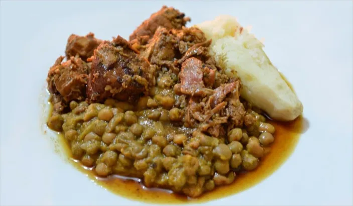 Christmas meal made with pigeon peas