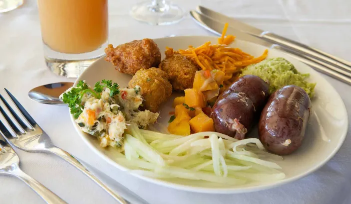 Menu à base de boudin au restaurant de l'Hôtel Bakoua