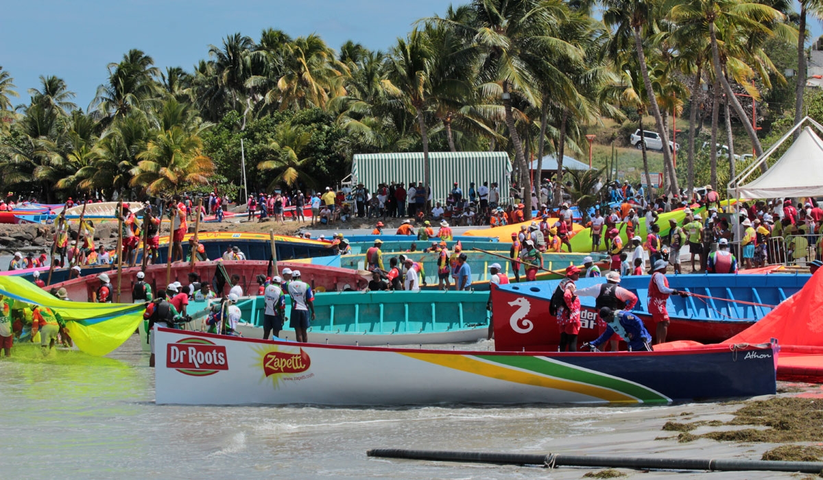 Boats in preparation for a race