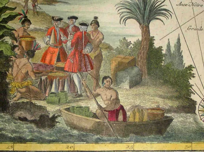 EEncounter between the Caribbean Indians and Christopher Columbus