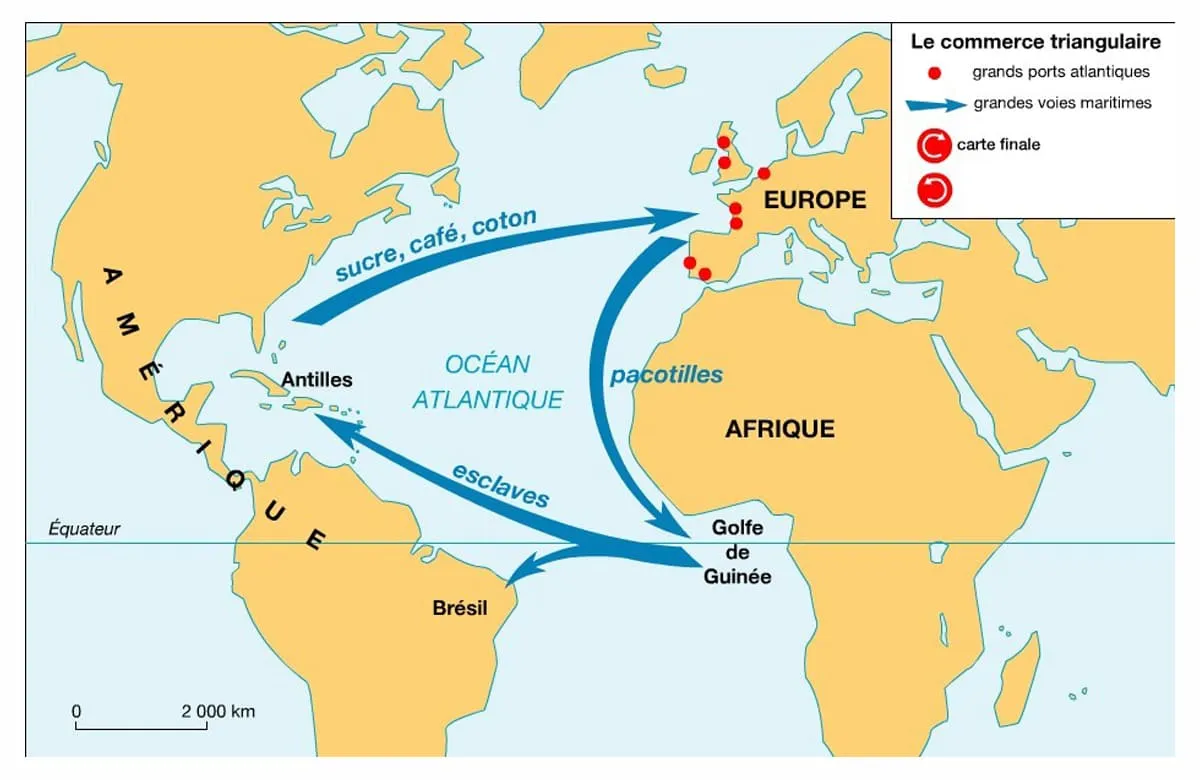 Map of the triangular trade