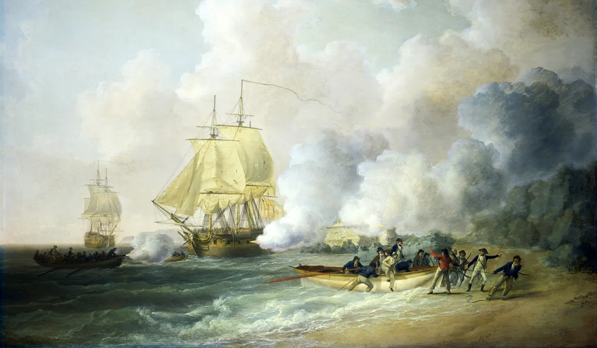 Capture du Fort-Saint-Louis en 1794, peinture de Williams Anderson