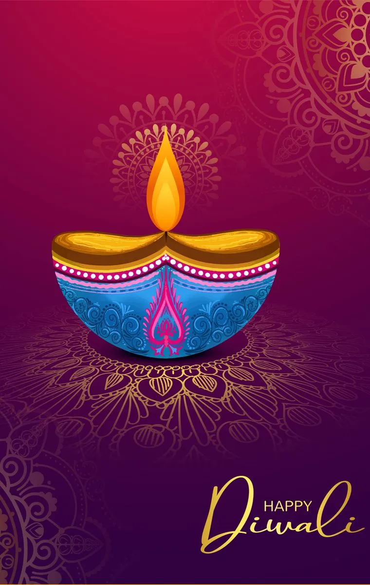 Illustration d'une bougie pour la fête de Diwali