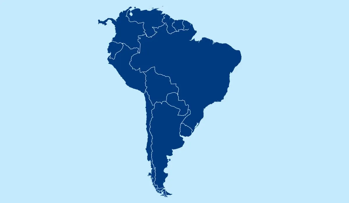 Map of South America Map of South America