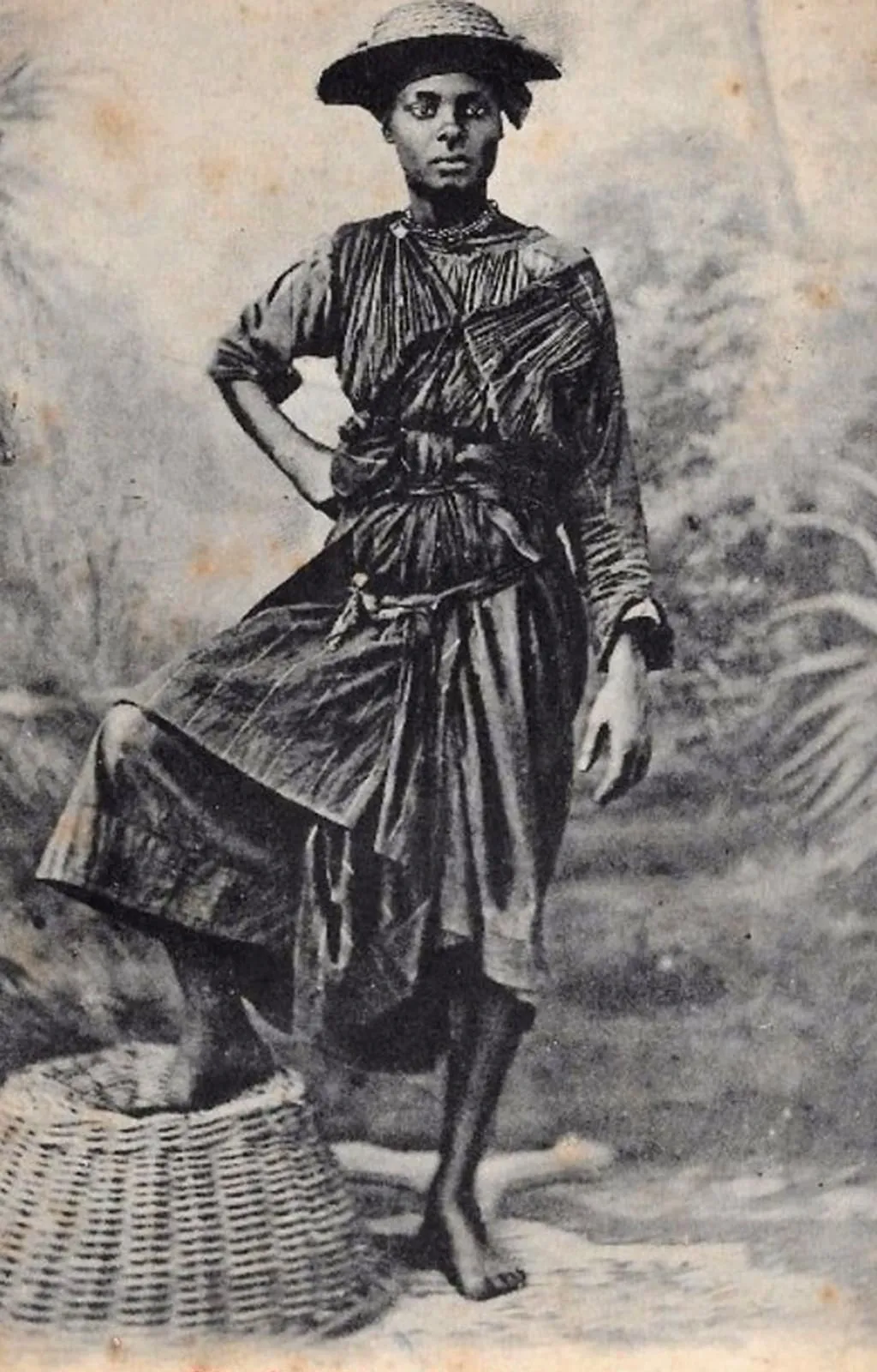 portrait of woman working as a charcoal carrier