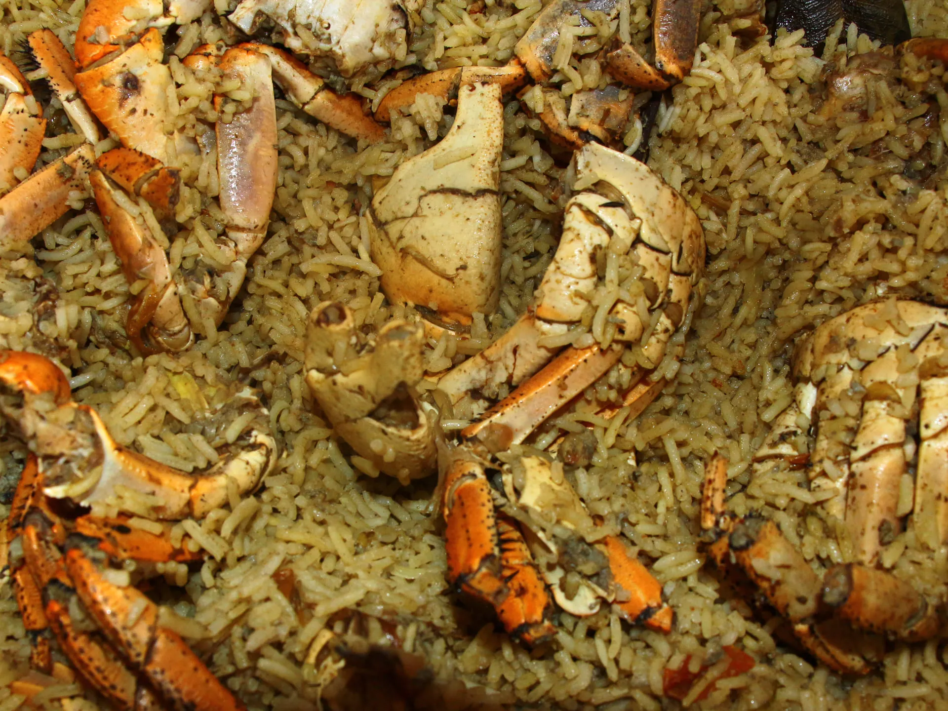 Matoutou, mélange de riz et de crabes